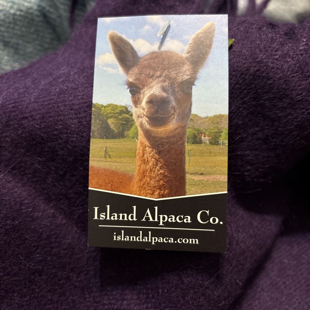 New Island Alpaca Marthas Vineyard Super Fine Alpaca Shawl -Purple 70x48